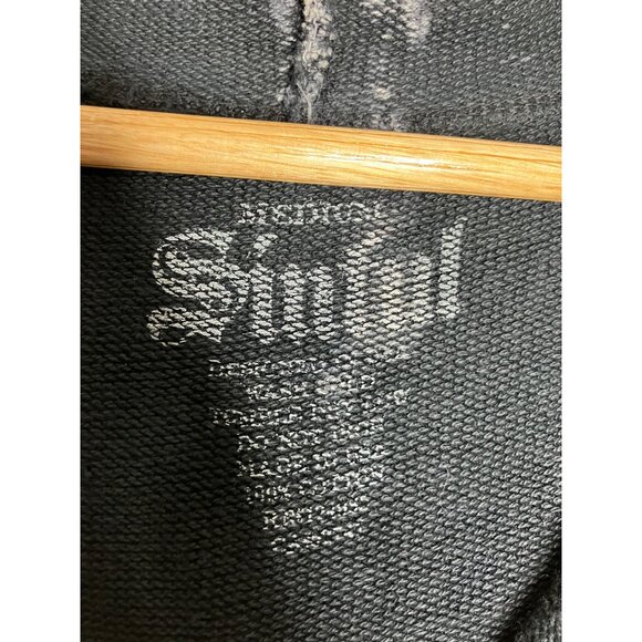 Y2K Sinful Affliction Womens Medium Zip Up Hoodie Black Tie Dye Rose Tattoo Hear - Picture 9 of 13